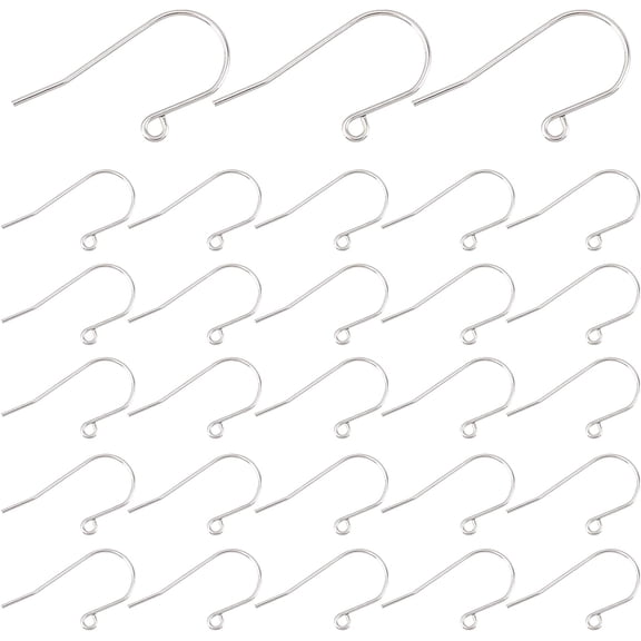 316L Titanium Steel Earring Hooks Ear Wire with Horizontal Loop Stainless Steel Color 16x27x0.8mm Hole: 2mm Pin: 0.8mm