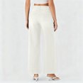 thumbnail image 5 of Women's Fashionable Versatile Asymmetric Low Rise Loose Fit Casual Jeans Comfort Stretch for Casual Outings and Holiday Season,White,2XL, 5 of 8