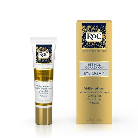 RoC Retinol Correxion Anti-Aging Eye Cream Treatment for Wrinkles, Crows Feet, Dark Circles, and Puffiness .5 fl. (Best Makeup For Dark Eye Circles)