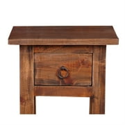 Sunset Trading Cottage Narrow Wood Side Table in Raftwood Brown/Antique Iron