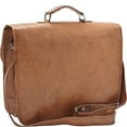 thumbnail image 2 of SHARO Men's Adjustable Straps Leather Laptop Messenger Bag, Brown, 2 of 5