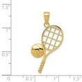 thumbnail image 3 of 14k Yellow Gold Diamond-Cut Tennis Racquet Charm, 3 of 4