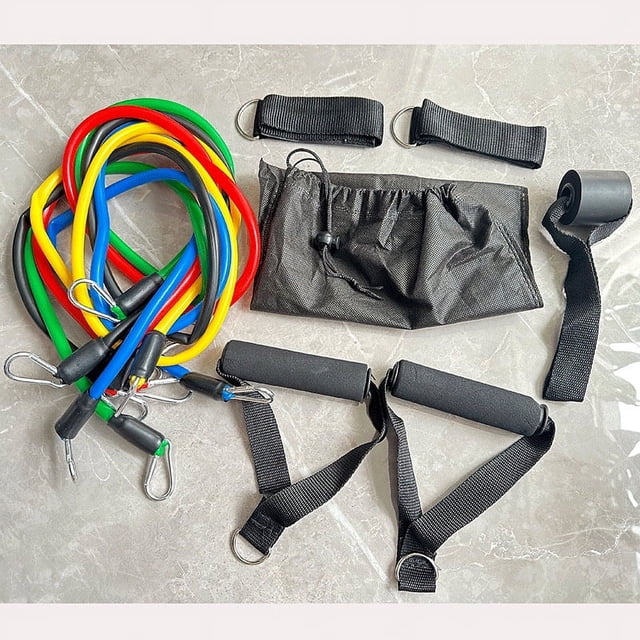 Dispositivo de tracción para equipos de fitness, juego de 11 piezas, cuerda de tracción para fitness, juego de elásticos para entrenamiento de resistencia en el hogar