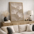 thumbnail image 4 of Framed Canvas Print Minimalist White Ginkgo Leaves Botanical Wall Art Neutral Modern Nature Decorative for Living Room Bedroom - 16"x24" NATURAL, 4 of 8