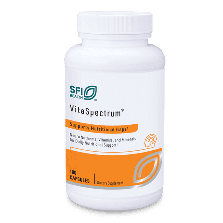 Klaire Labs SFI Health VitaSpectrum Capsules - Multivitamin for Kids with 28 Essential Nutrients Including Folate, B12, B6, Antioxidants, Vitamin E & D3 - No Copper or Iron, Gluten-Free (180ct)