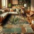 thumbnail image 2 of Ambesonne Boho Decorative Rug Carpet, Leaves of Sansevieria Grunge, 2' x 5', Emerald Caramel and Green, 2 of 5