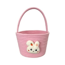 Zmeidao Easter Bunny Baskets Egg Hunt Baskets for Kids Rabbit Bucket Toy Baskets with Handle Easter Gifts for Easter Stuffer Hunt Candy Gifts Toy Storage Party Supplies