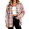 thumbnail image 3 of Aboser Flannel Shirts for Women Button Down Fall Shirt Dressy Casual Long Sleeve Blouses Retro Buffalo Plaid Shirts Lightweight Soft Collared Blouse Tops, 3 of 6