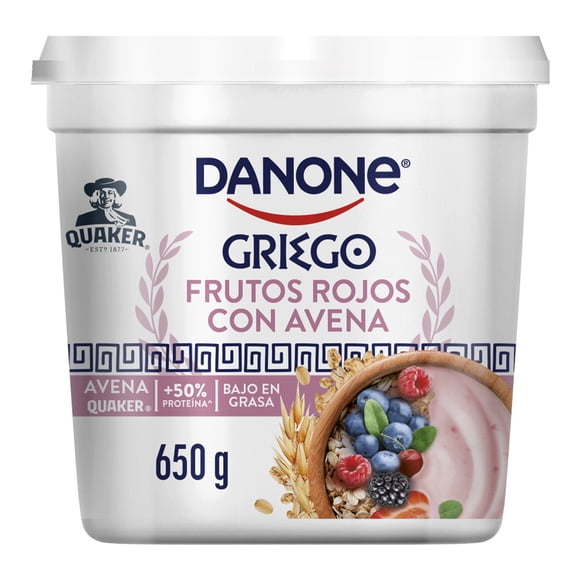 Yoghurt Danone Quaker griego frutos rojos y avena 650 g