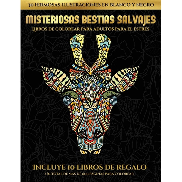 Imagen de un libro para colorear para adultos con un diseño floral abstracto y repetitivo. Los diseños florales están intrincadamente dibujados y listos para ser coloreados.