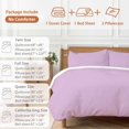 thumbnail image 6 of King 4 Piece Bedding Set Minimalist Solid Color Lilac Soft Breathable Duvet Cover and Pillowcase, Light Purple Monochrome Art Duvet Cover Set Bed Sheets for Bedroom Dormitory Guest Room, 6 of 9