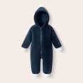 thumbnail image 2 of YDFCWXW Baby Girl Winter Hooded Jumpsuit Romper Baby Warm Snowsuit Clothes Set (Navy, 18-24 Months), 2 of 7