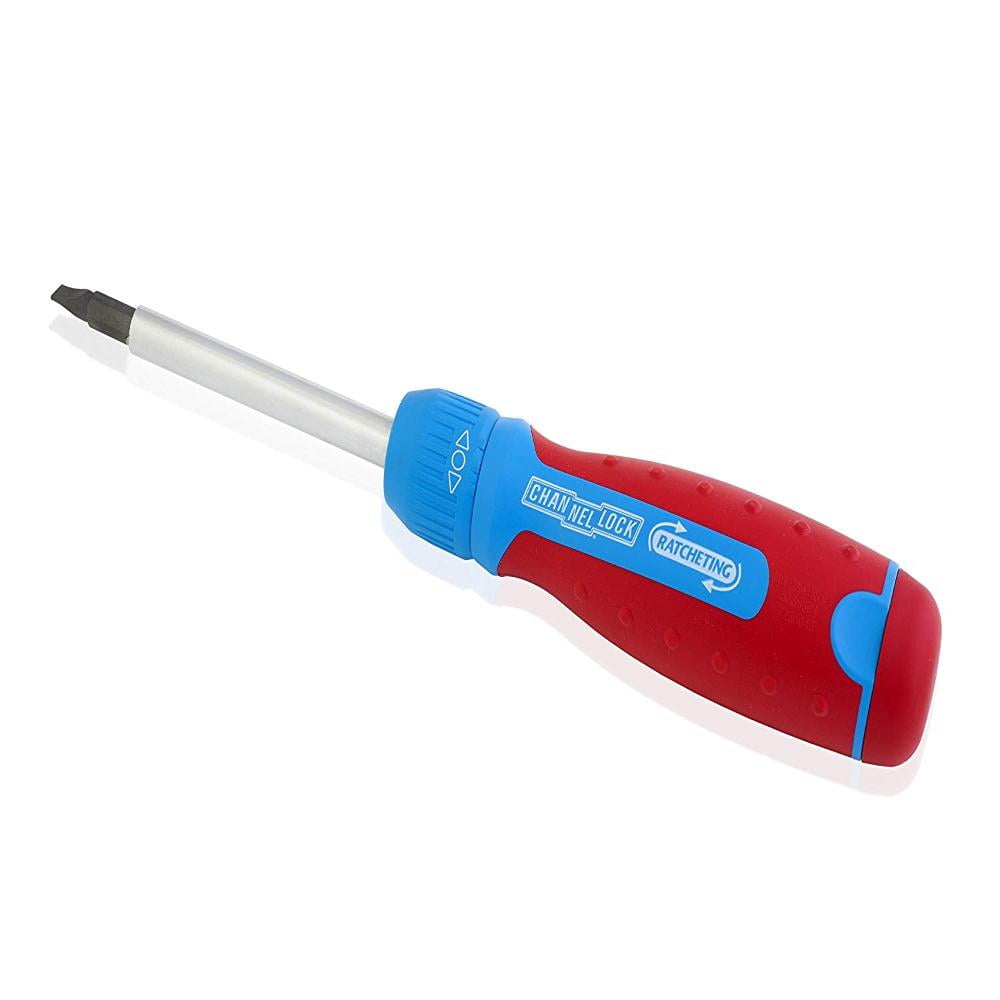 Quick-Load Handle with Cushion Grip 28-Tooth Ratchet Mechanism Provides up to 225 lbs 1/4-Inch Nut Driver Multi-Bit Storage of Torque New Version 131CB 13-in-1 Ratcheting Screwdriver