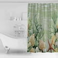 thumbnail image 4 of Small Stall Shower Curtain 36x72 Inch Narrow Half Size Sage Green Coastal Bath Curtains Bathroom Decor Ocean Wave Starfish Shell Coral Waterproof Fabric Shower Curtain Set with Hooks 36 Inch, 4 of 6