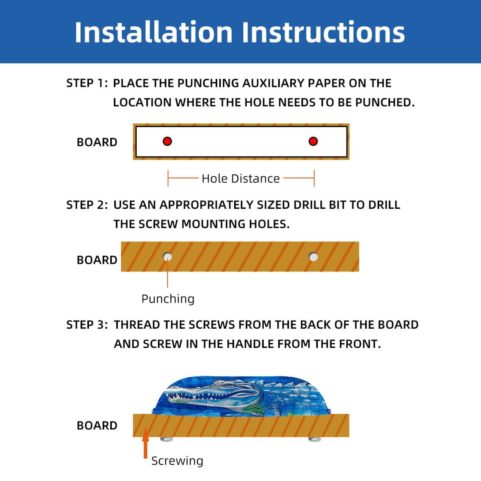 PhooArto 6 Pcs Cup Drawer Pulls, Underwater Blue Crocodile Pattern Shell Shape Handles Cabinet Knobs for Dresser Cupboard Closet Wardrobe with Screws
