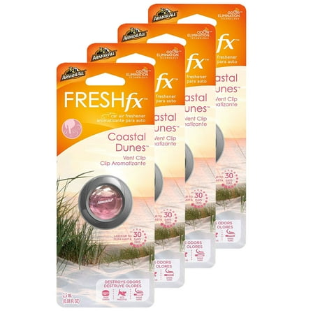 Armor All FRESHfx Car Air Freshener Vent Clip, 4-PACK (Coastal Dunes)