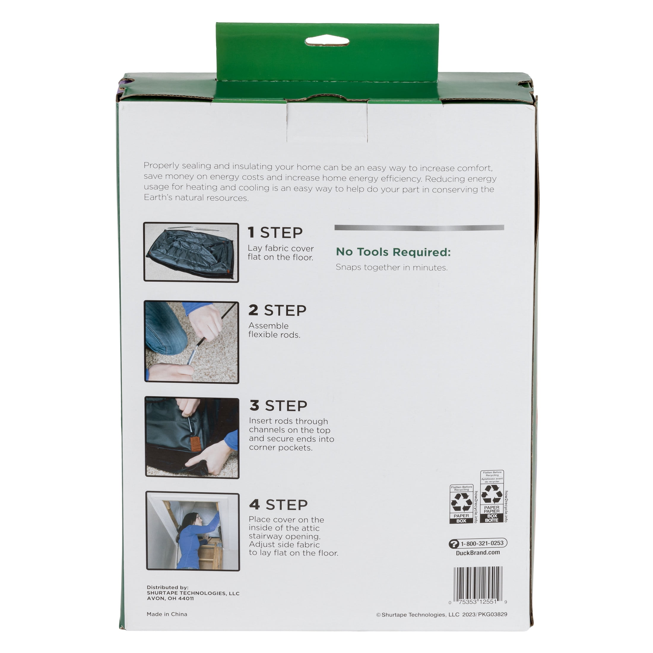 Duck Brand Attic Stairway Weather Stripping Plastic Cover, Fits 25.5" x 54" Openings