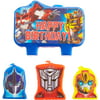 amscan Mighty Transformers Birthday Party Molded Character Candle Decoration Set, Pack of 4, Blue, 3" X 1",
