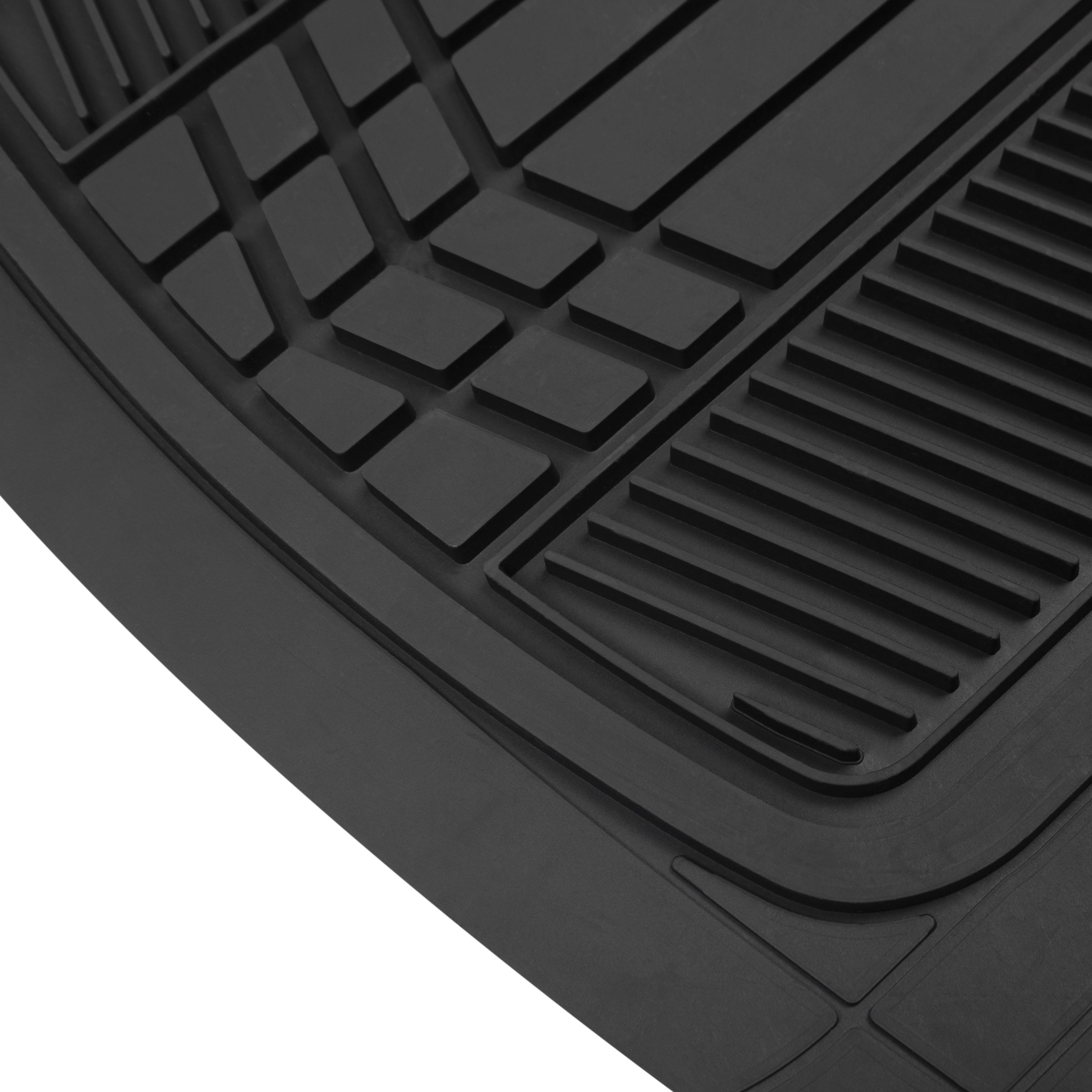 Motor Trend Heavy Duty Beige 2-Tone Mats 4pc Rubber Floor Mats