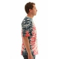 thumbnail image 2 of Whiskey & Oak Men’s Tie Dye T-Shirt – Crew Neck Tee Shirt (Tie Dye Red White Blue, Medium), 2 of 3