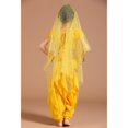 thumbnail image 4 of Set de Traje de Danza de Vientre de Niñas Diseño con Bor de Moneda Artificial con Bufanda de Cadera Ropa de de Danza Amarillo Macarena Traje de danza del vientre, 4 of 8