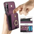 thumbnail image 3 of Dteck Card Slots Wallet Case for Samsung Galaxy S23 FE,Shockproof Premium PU Leather Kickstand Protective Cover with Ring Holder Back Case,Purple, 3 of 8
