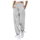 thumbnail image 1 of Pantalones anchos con cordón para mujer: pantalones deportivos de color liso para uso informal y de invierno, 1 of 7