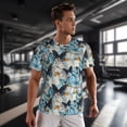 thumbnail image 3 of Wukai Butterflys Print Men's Short-Sleeved Mesh T-Shirt,Quick-Dry Short Sleeve Workout T-Shirt-X-Small, 3 of 8