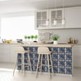 thumbnail image 6 of Mi Alma Removable Vinyl Vintage Flower Blue/Red Backsplash Tile Stickers, 24pcs, 6 of 11