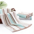 thumbnail image 4 of Pidada 100% Cotton Striped Pattern Hand Towels for Bathroom Set of 2 (Brown), 4 of 9