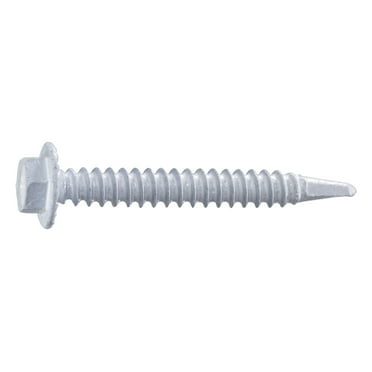 #10 x 1-1/2" White Hex Head Self-Drilling Screws (100 pcs.)