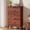 Brown, variant on TROPOW 6 Drawers Dresser for Bedroom, Dressers with Curved Profile Design, Fluted Wood Drawers with Gold Handle, Modern Chest of Dressers with Thickened Design for Living Room