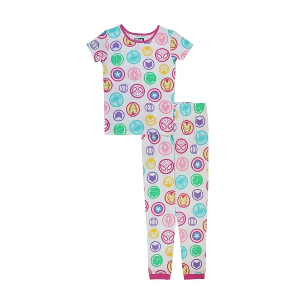 Marvel Girls Regular 2 Piece Snug Fit Cotton Pajamas Icons 2T