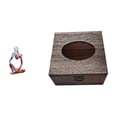 thumbnail image 1 of Estatua de resina,Figura ornamental de resina con estatua de un pensador sentado,Estuche de pañuelos de escritorio,Caja de pañuelos faciales de madera estilo retro,Baño Cocina Hotel, 1 of 8
