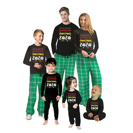 

Funny Family Christmas PJs Matching Sets 2020 - Quarantine Holiday Xmas Pajamas Deer Santa