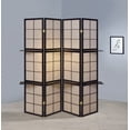 thumbnail image 3 of Coaster 4 Panel Shelved Room Divider Screen with Shelving, Tan Jute, 70.25"H, 3 of 3