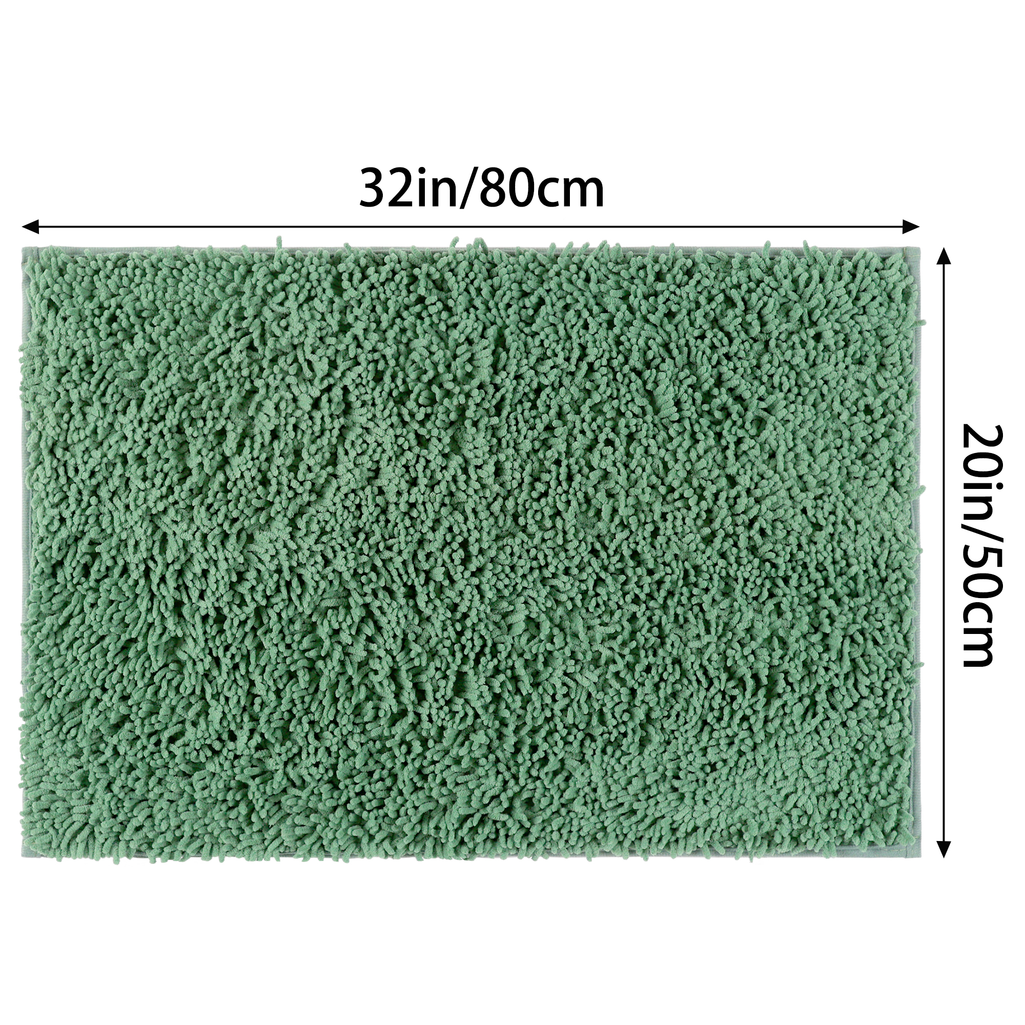 Unique Bargains Non-Slip Soft Fluffy Shag Washable Plush Bath Rugs for Bedroom Green-2 20"x32"