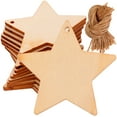 thumbnail image 1 of 50 sets Adornos de estrella de madera Pentagrama en blanco Mada natural recortes sin terminar, 1 of 6