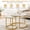 Glod Leg+white Top, variant on Round Nesting Coffee Table Set of 2, Modern Glass Stacking Tables, Minimalist Clear Tempered Glass End Tables with Gold Frame for Living Room Bedroom