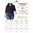 thumbnail image 6 of DARING DIVA Women's Plus Size Button Down Long Sleeve Shacket Jacket 1X Navy Blue, 6 of 6
