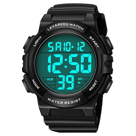 Men's Digital Sports Watch With Stopwatch/Alarm/Dual Time/ LED Backlight Outdoor Sports Waterproof Watch PU Strap Gifts for Man Christmas Gifts