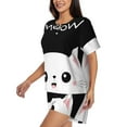 thumbnail image 2 of Lsque Cat Meow Women's Short-Sleeved Pajama Set - 2 Piece Soft and Lightweight Sleepwear Set-X-Large, 2 of 9