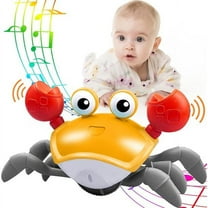 Adakot Orange Crawling Crab Baby Toys 6-12 Months, Fun Moving Infant Toys with Music Lights, Toy Gifts for Babies, Toddlers, Kids