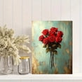 thumbnail image 2 of Qisvanset 12x16 Inch Framed Canvas Wall Art Red Rose Bouquet Romantic Vintage Floral Home Gift Wall Art, 2 of 8