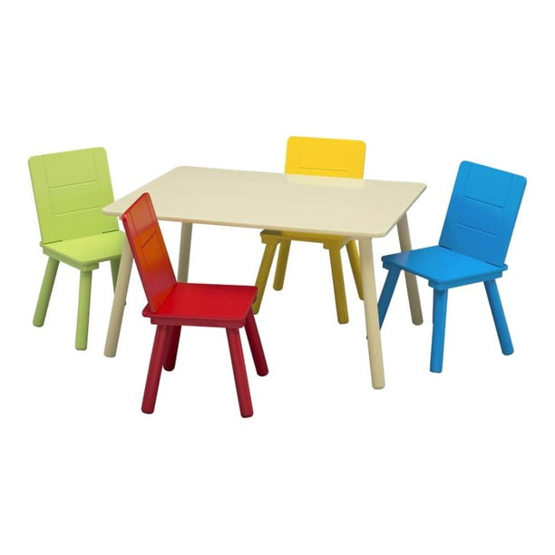 Delta Children Furniture set 5piece (table, 4 chairs) natural