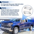 thumbnail image 5 of Chrome Silver Stick-On Replacement Mirror Cap Covers for Chevrolet Silverado 1500 for GMC Sierra 1500 2019-2024 Mirror Cover LH & RH Side Door Exterior Rearview Mirror Cap Trim, 5 of 7