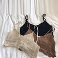 thumbnail image 2 of Retro Women Tank Tops Knitted Hook Stripe Hollow Out Irregular Crop Tops Slim Halter Shirt Vest, 2 of 5
