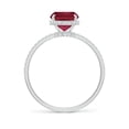thumbnail image 2 of ANGARA Natural Thin Shank Cushion 2.1 ct Ruby Ring with Diamond Accents in 14K White Gold for Women (Size-9x7mm) | July Birthstone, Birthday, Anniversary, Jewelry Gift for Women | Natural Ruby Ring, 2 of 10