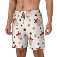 thumbnail image 2 of Daiia Milk Tea Mens Swim Trunks Swim Shorts Quick Dry Swim Shorts with Mesh Lining Pockets-XX-Large, 2 of 9