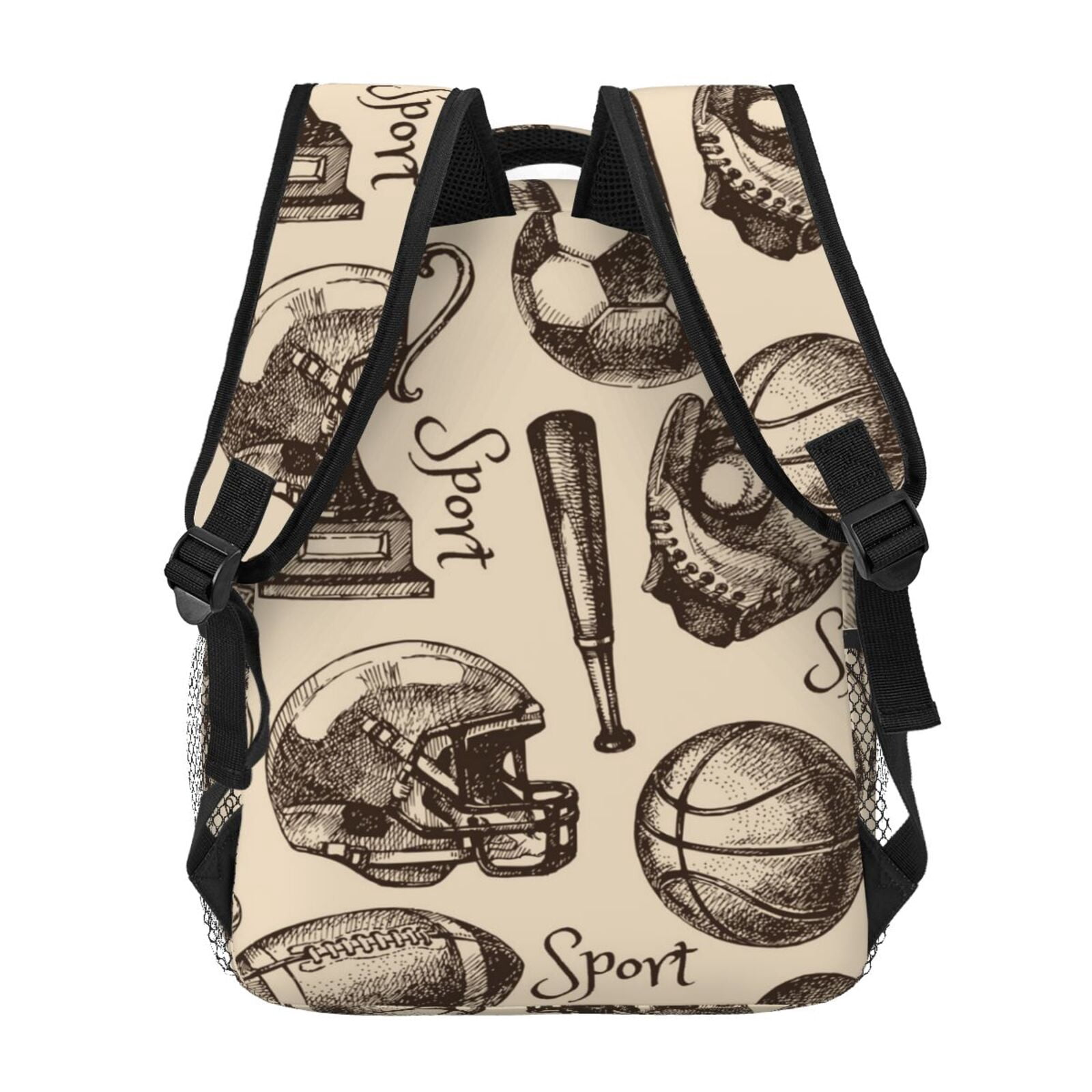 Sport Baseball Football Basketball Backpack Casual College Bag Zipper Laptop Daypack Hiking Rucksack Travel